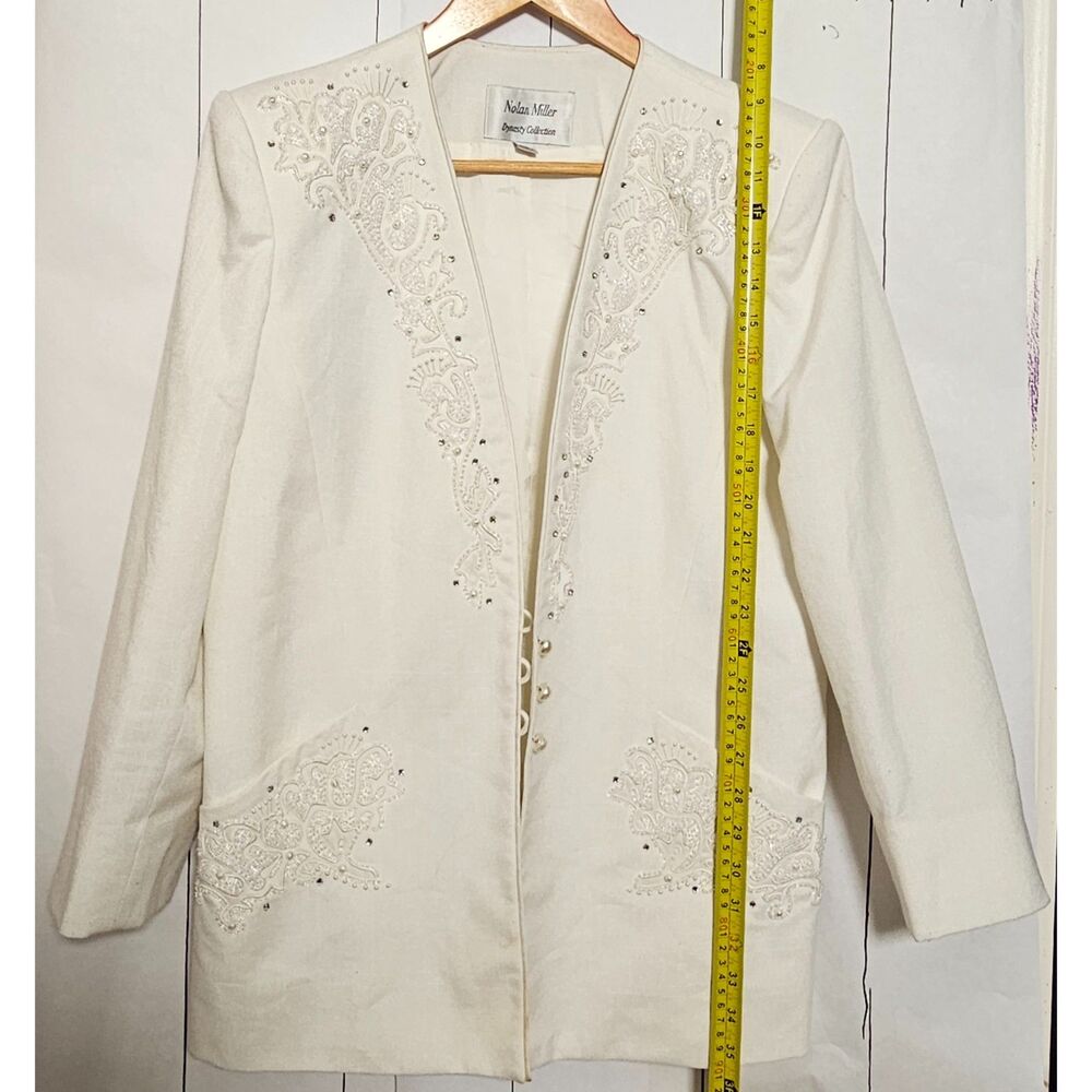 Ivory Nolan Miller Dynasty collection Sz. 12 beaded blazer